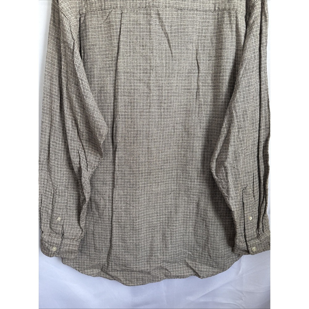 Vtg Bugle Boy Shirt Men's Sz M Long Sleeve Textured Button Down Brown - Picture 14 of 14